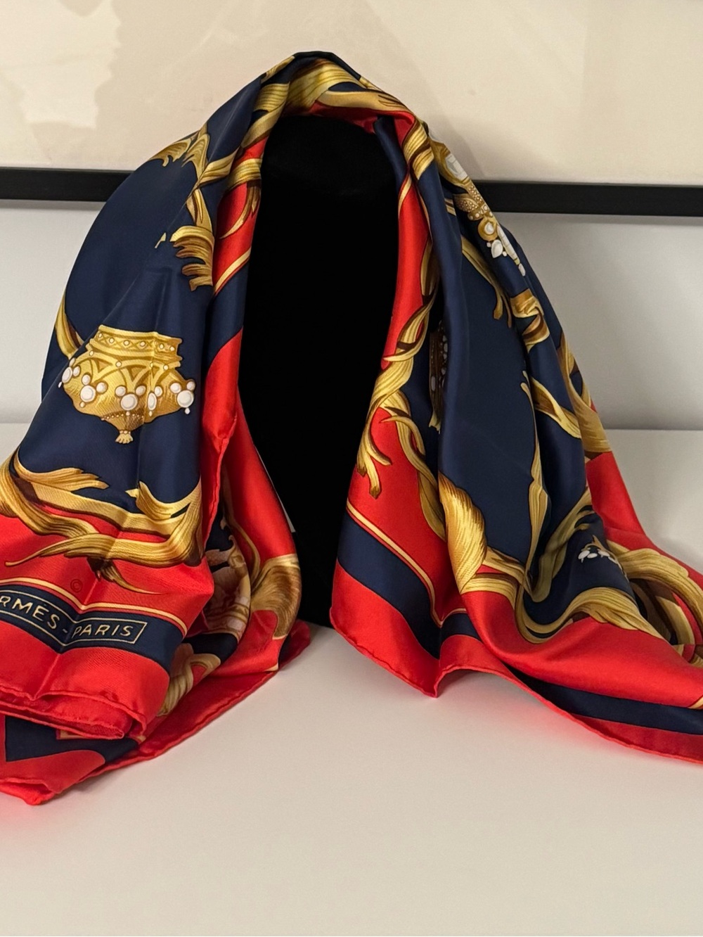 Vintage Hermès “Couronnes” (Crowns) Silk Scarf